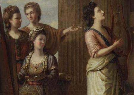 Angelica Kauffmann Kauffmann seated, in the company of other Spain oil painting art